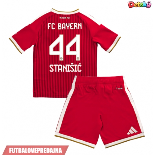 Lacne Dětský Futbalové dres Bayern Munich Josip Stanisic #44 2026-27 Krátky Rukáv - Domáci (+ trenírky)